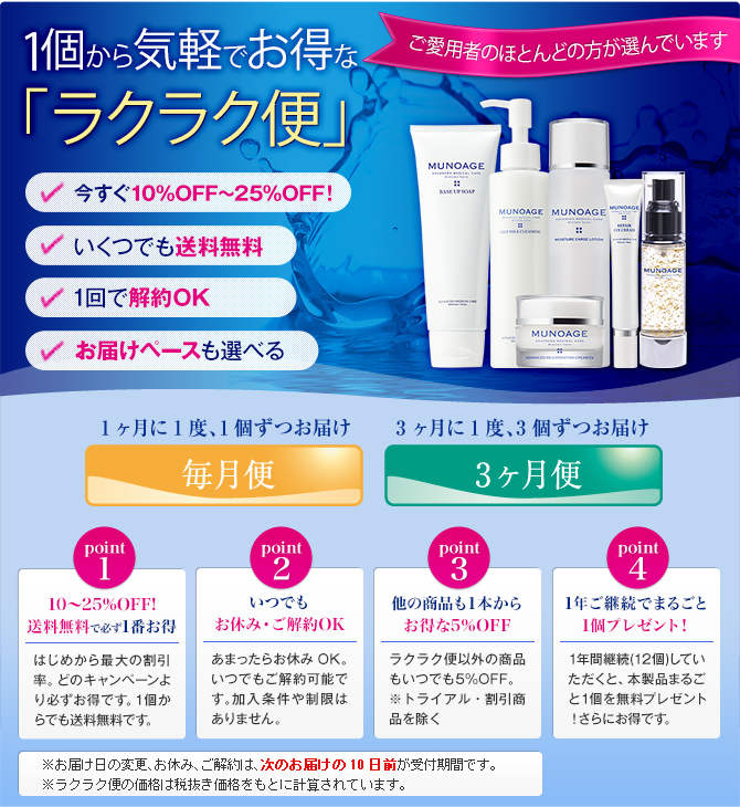 気軽でお得な「ラクラク毎月便」が新登場
