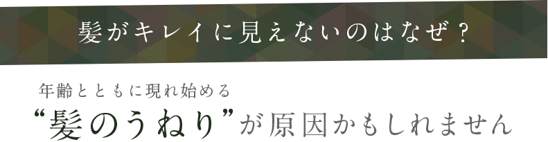 髪がキレイに見えないのはなぜ？