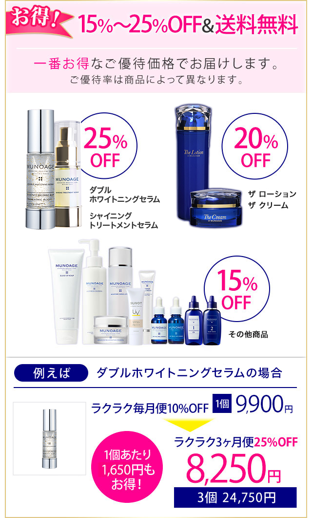 8月購入 ミューノアージュ 60ml 3ヶ月分 化粧水付き MUNOAGE(ミュー