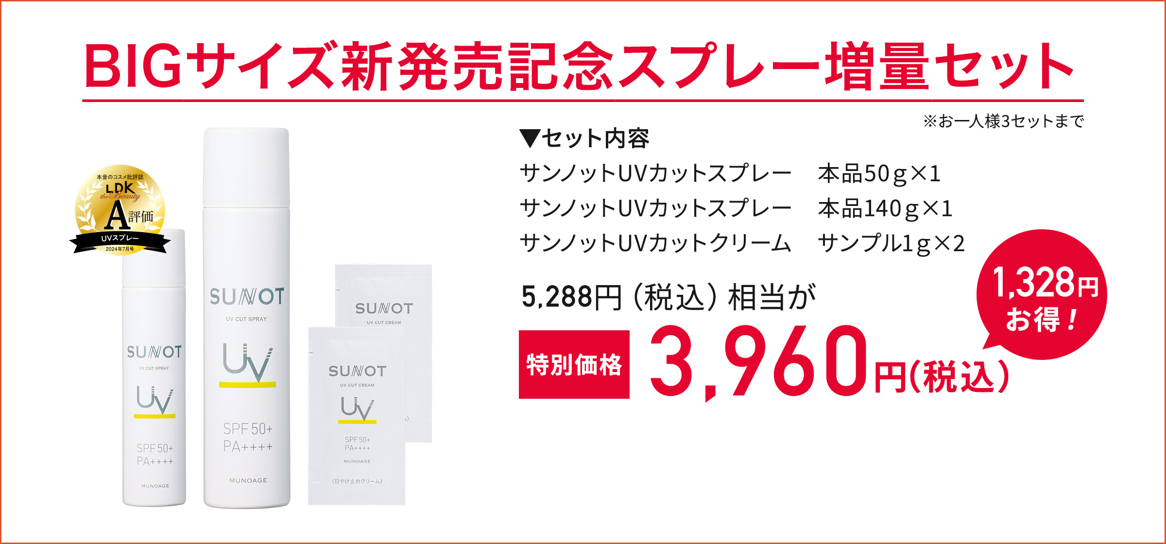 BIGサイズ新発売記念スプレー増量セット