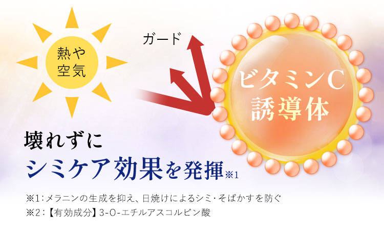 壊れずにシミケア効果を発揮※1