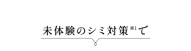 未体験のシミ対策※1で