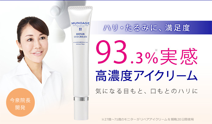 [今泉院長開発] ハリ・たるみに、満足度93.3％実感高濃度アイクリーム