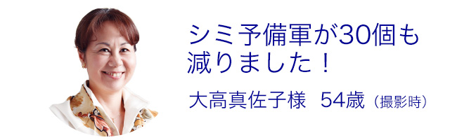 シミ予備軍が30個も減りました!